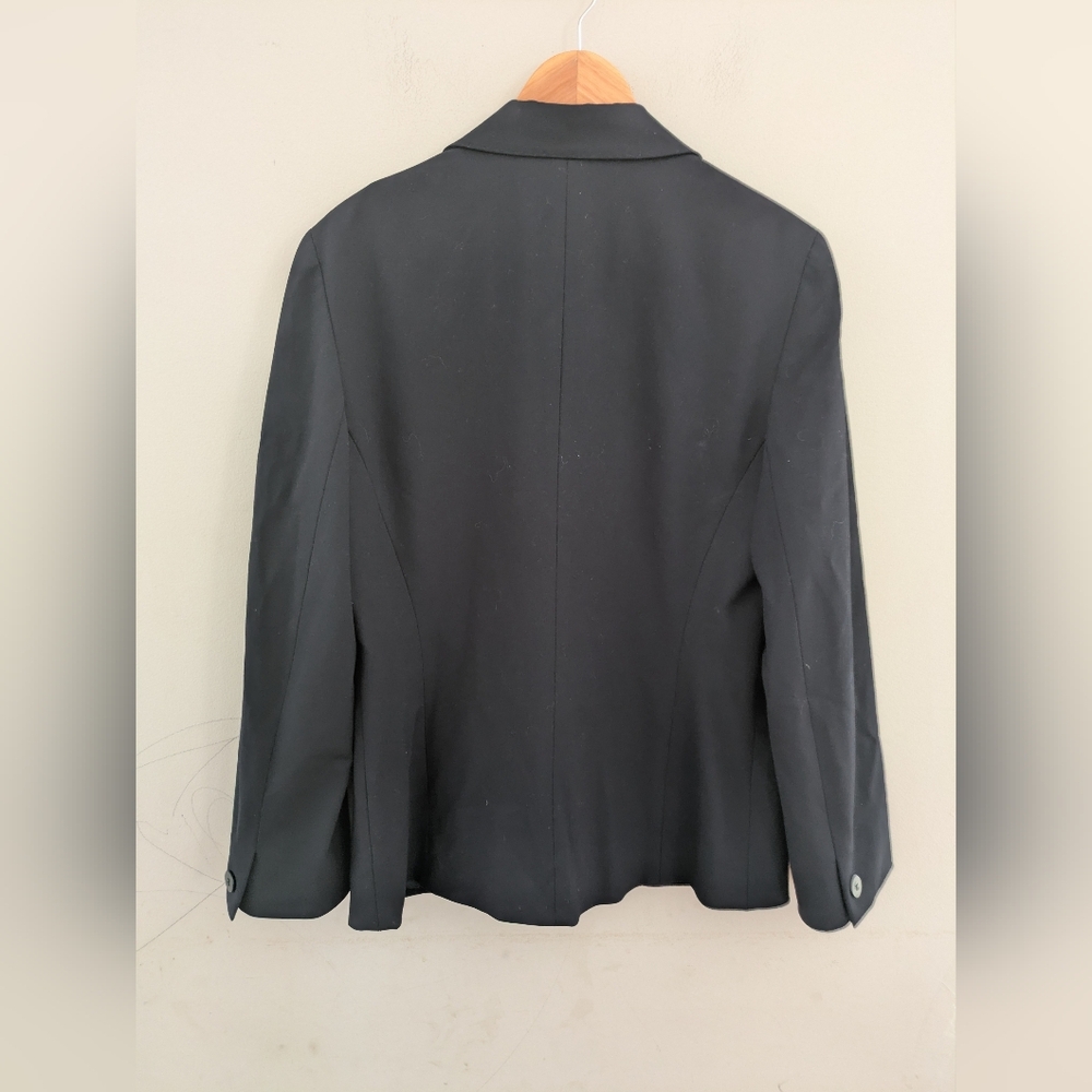 Lafayette 148 Pick Stitch Navy Blue Wool Blazer Size 12 - Picture 7 of 10